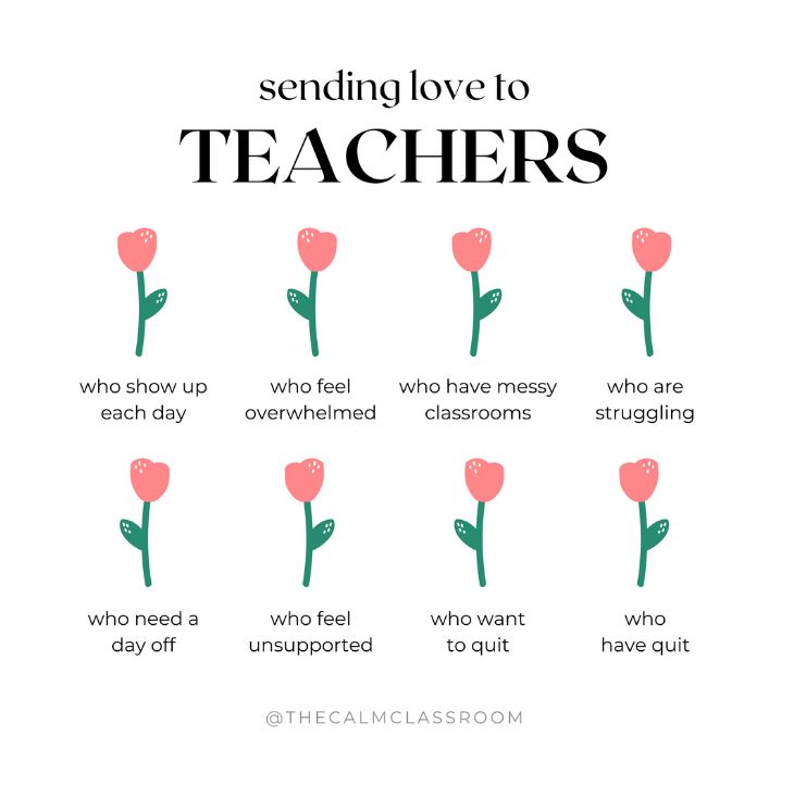 Sending love this morning to all #teachers and #educationstaff 🤗

📸 #thecalmclassroom

Remember, we're still here if you need us.

📞: 08000 562 561.

Call us, we'll listen 🤗

#wellbeing #teachersmatter #morningthoughts