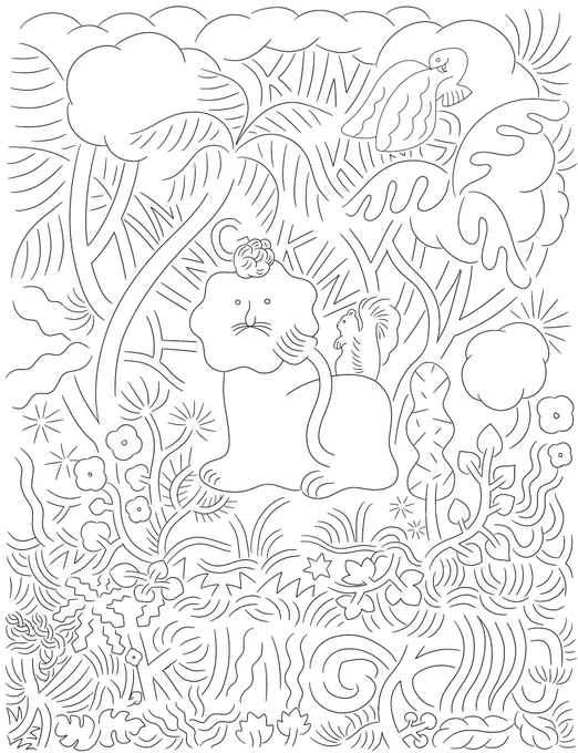 最近の自由線画とビーズ