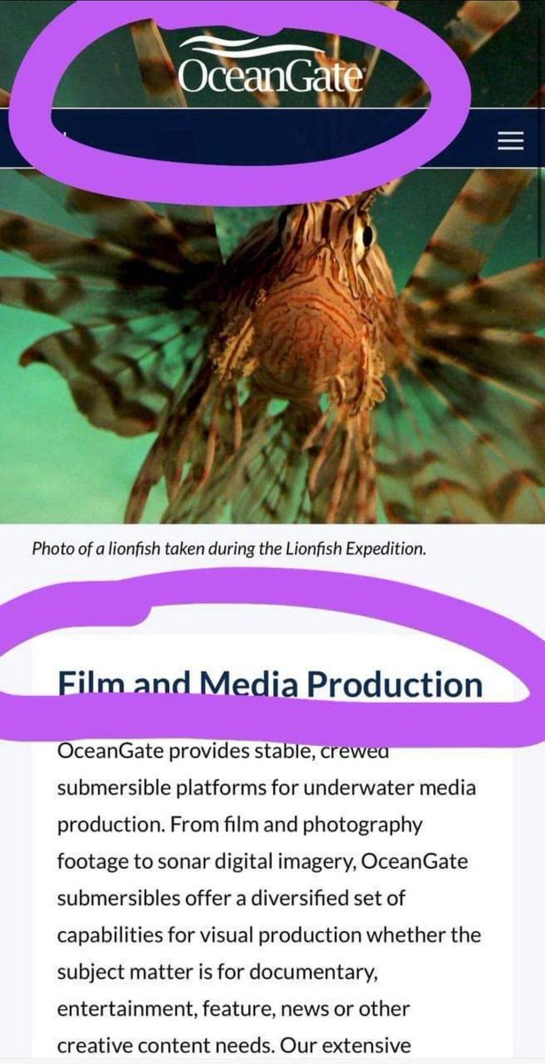 AprillFresh's tweet image. (3)
#MissingSub
So part of #OceanGate is that it has an underwater media production company!

And it’s Associated with NASA!

See it now?