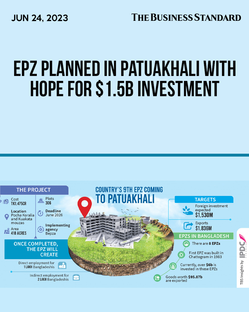 tbsnewsbd's tweet image. The Tk1,475 crore govt loan will be taken at 2% interest to implement the project

Read more- tbsnews.net/economy/epz-pl…

#exportprocessingzone #investments #EPZ #Patuakhali #Bangladesh #TBSNews