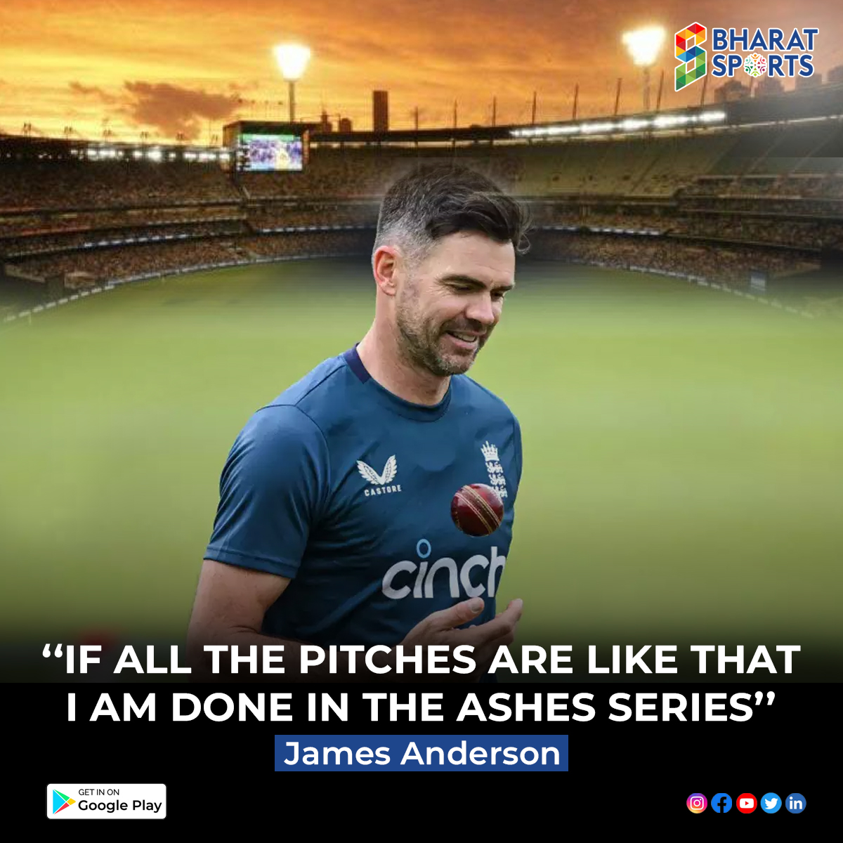 James Anderson wasn't a big fan of the Edgbaston pitch for the first Ashes Test.

#bharatsports #England #ENGvSAUS #TheAshes #JamesAnderson #cricket #cricketnews #T20 #T20Blast #AshesTest #englandcricketer #pitch #bigfans #testcricket #Edgbaston