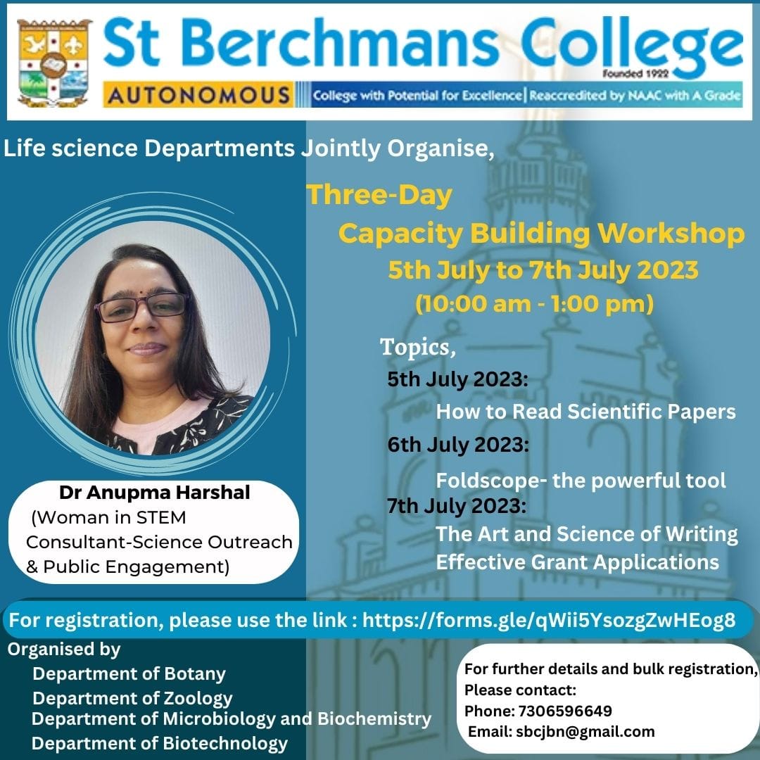 dranuharshal's tweet photo. 📢 Capacity Building Workshops at #Changanaserry #StBerchmansCollege 3days of hands on activities #Students  #Faculty #learning #capacitybuilding #Foldscope #AMR #Awareness #growthmindset #researchgrant #FacultyDevelopment #ContinousProfessionalDevelopment #CPD #ScienceTwitter https://t.co/uQAk9sGnIz