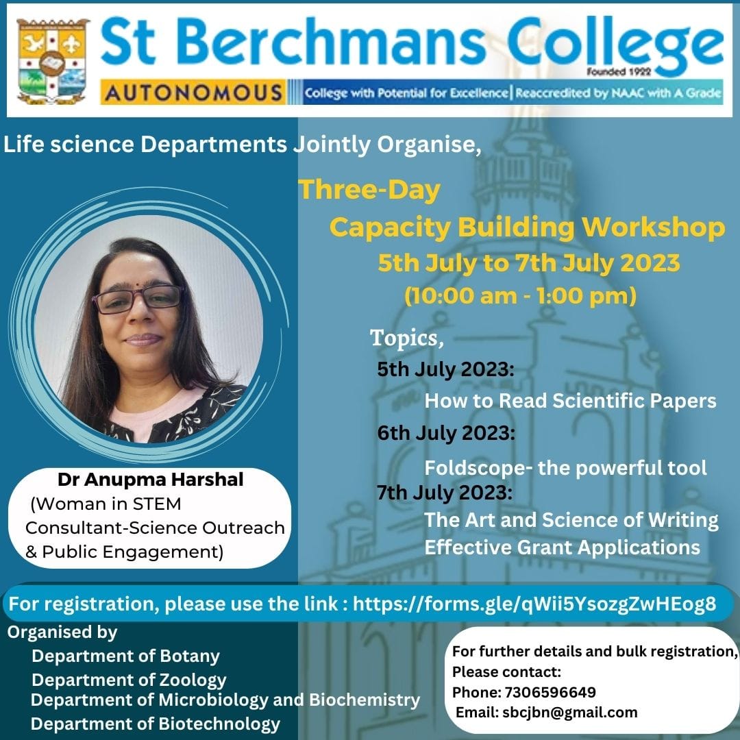 📢 Capacity Building Workshops at #Changanaserry #StBerchmansCollege 3days of hands on activities #Students  #Faculty #learning #capacitybuilding #Foldscope #AMR #Awareness #growthmindset #researchgrant #FacultyDevelopment #ContinousProfessionalDevelopment #CPD #ScienceTwitter