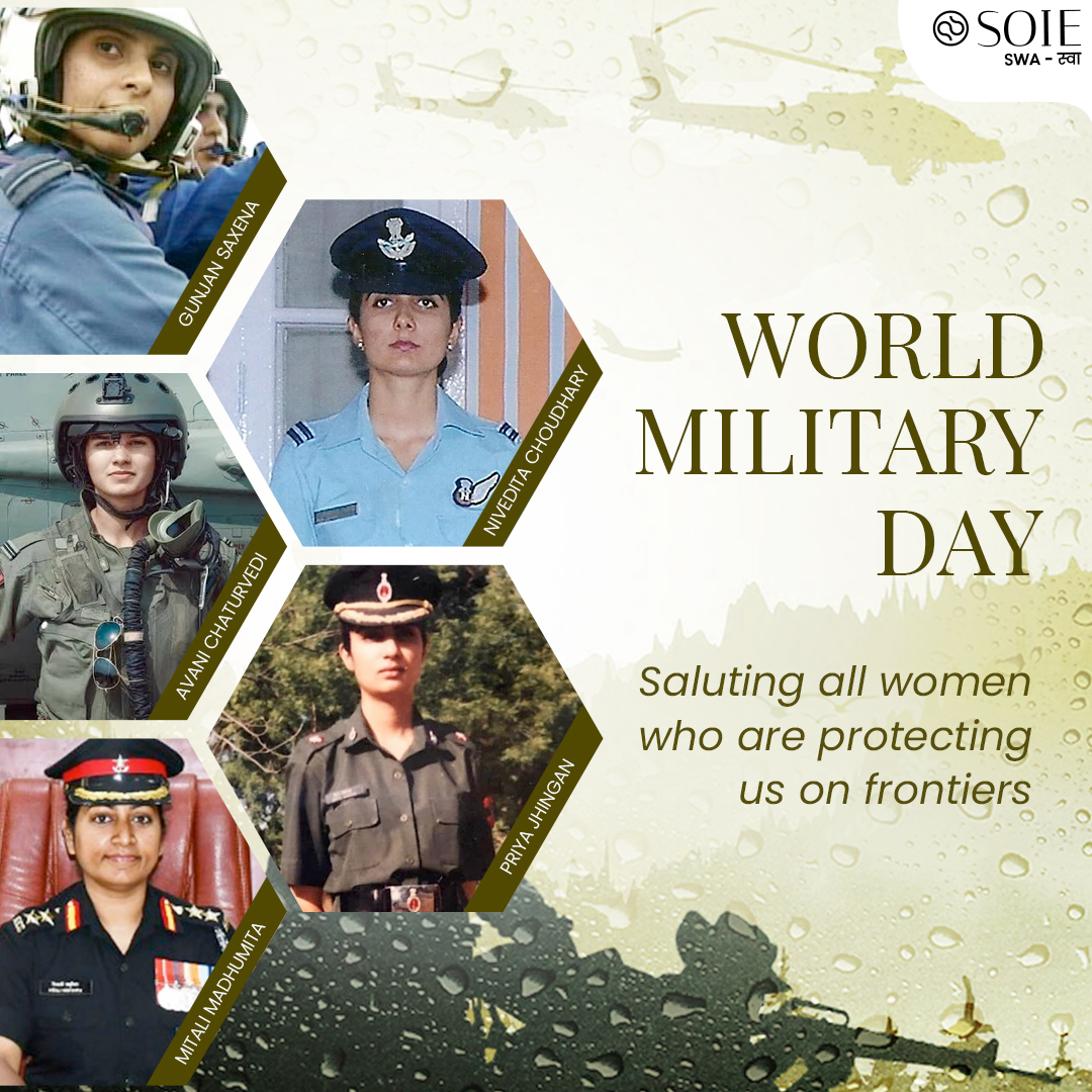 @soiewoman salutes our brave soldiers as they are the reason behind our pride and smile! #soiewoman #worldmilitaryday salutingallwomen #niveditachoudhary #priyajhingan #mitalimadhumita #avanichaturvedi #gunjansaxena #bravesoldiers #pride #worldmilitaryday2023