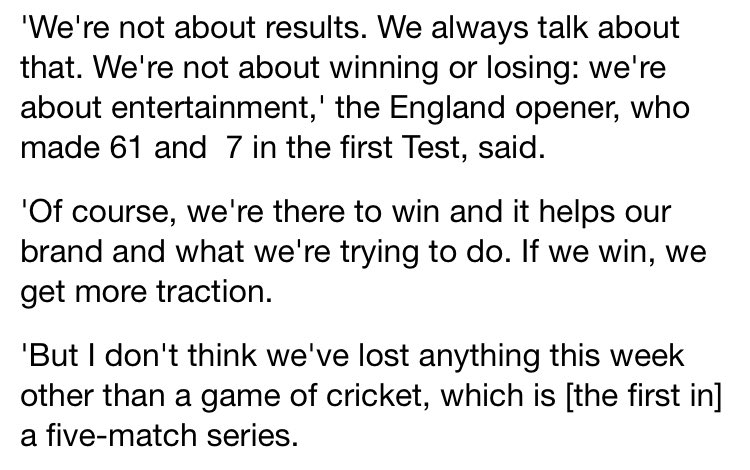 Love this from Zak Crawley.  “But I don’t think we’ve lost anything this week other than a game of cricket.”

Big picture thinking 🧩