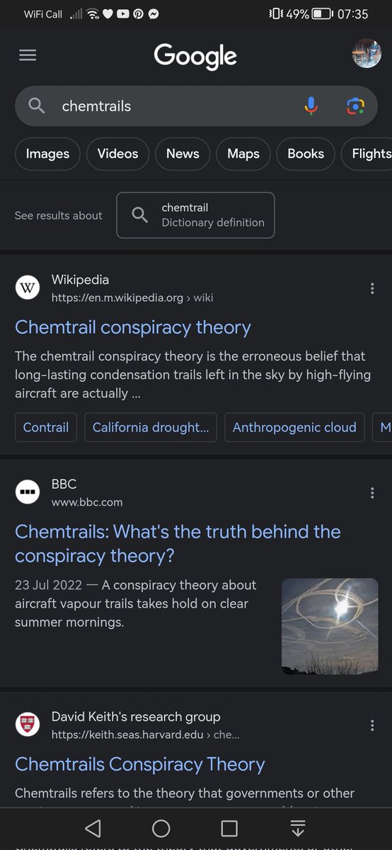 Just googled #chemtrails into good old censored google as suggested. The fact that there's hundreds of 'it's not real you silly tin foil conspiracy theorists' hits suggests that chemtrails are definately real. They did the same huge denial with Convid. They protesteth too much.