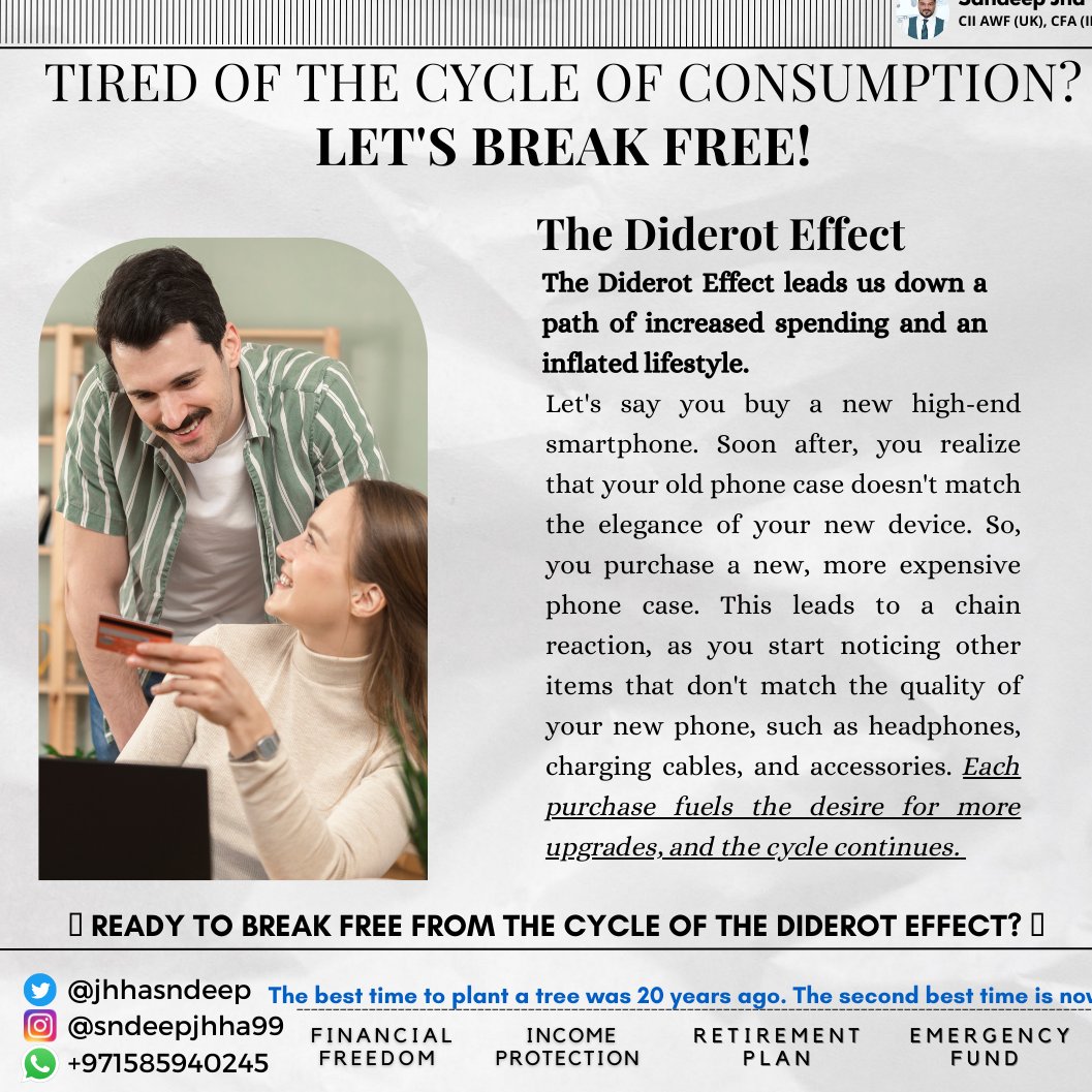 🌟 Tired of the Cycle of Consumption? Let's Break Free! 🌱
Have you ever noticed how acquiring a new possession can spark a desire for more? It's called the Diderot Effect, and it's time to take control. 🚀

#MindfulLiving #BreakTheCycle #IntentionalChoices #Gratitude #minimalism