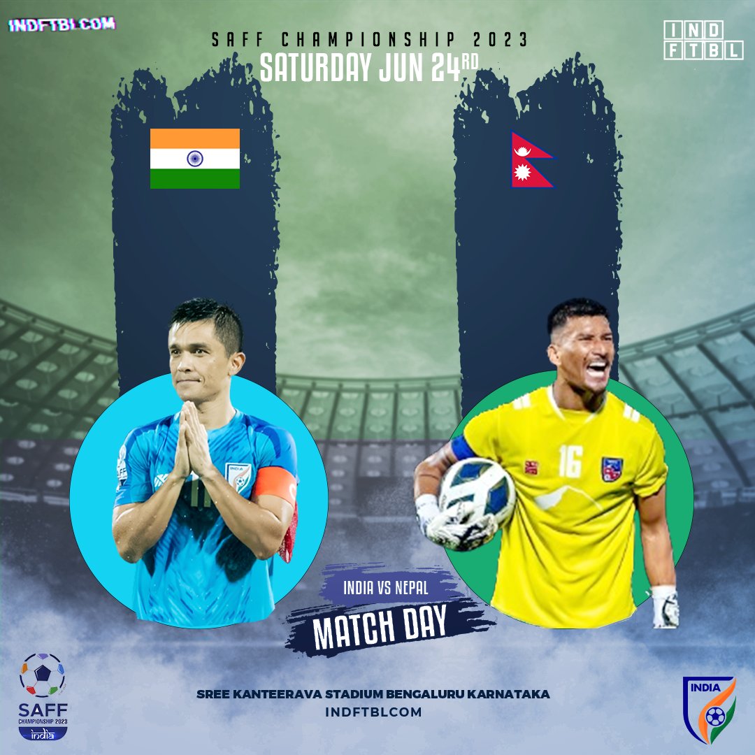Match Day
India VS Nepal 
🙏FOLLOW AND SUPPORT🙏
@indftblcom
#saffchampionship2023 

#backtheblues #sunilchhetri #indianfootball #indianfootballteam #keralablasters #kbfc #blasters #manjappada #keralagram #bengalurufc #atkmohunbagan #sceastbengal #Nepal #Nepal