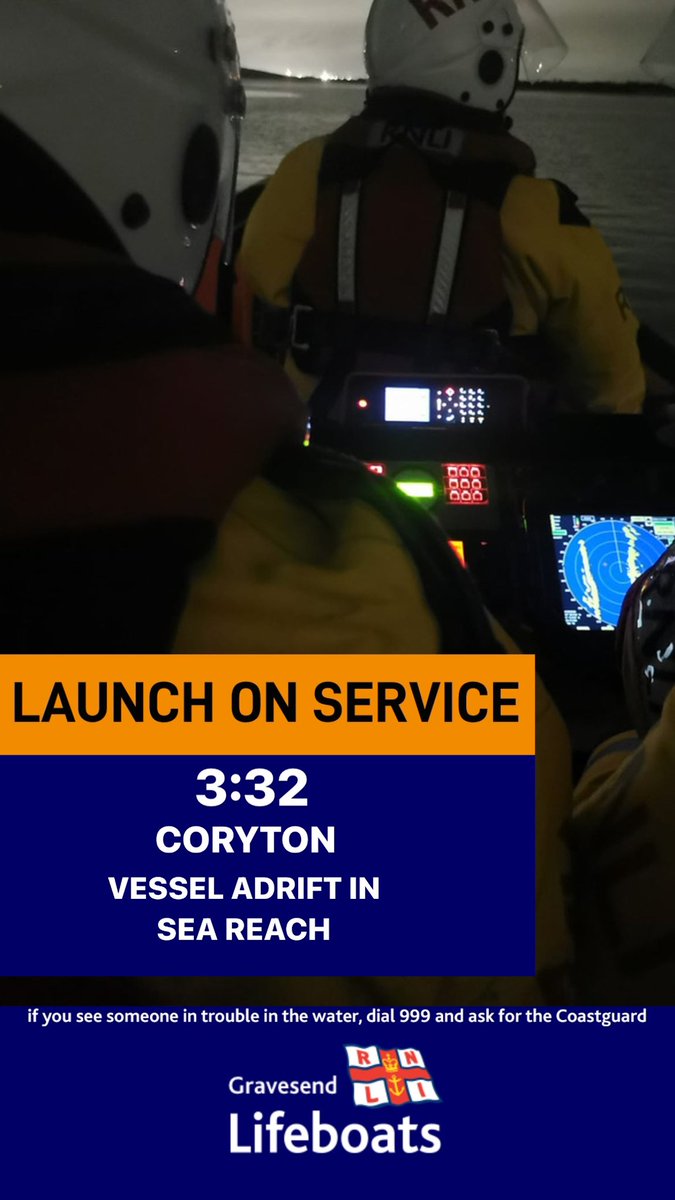 ☎️ LAUNCH ON SERVICE ☎️

#SavingLivesAtSea #RNLI #Lifeboat #Charity #Lifeboats #Gravesend #RiverThames #volunteer #SAR #SearchAndRescue