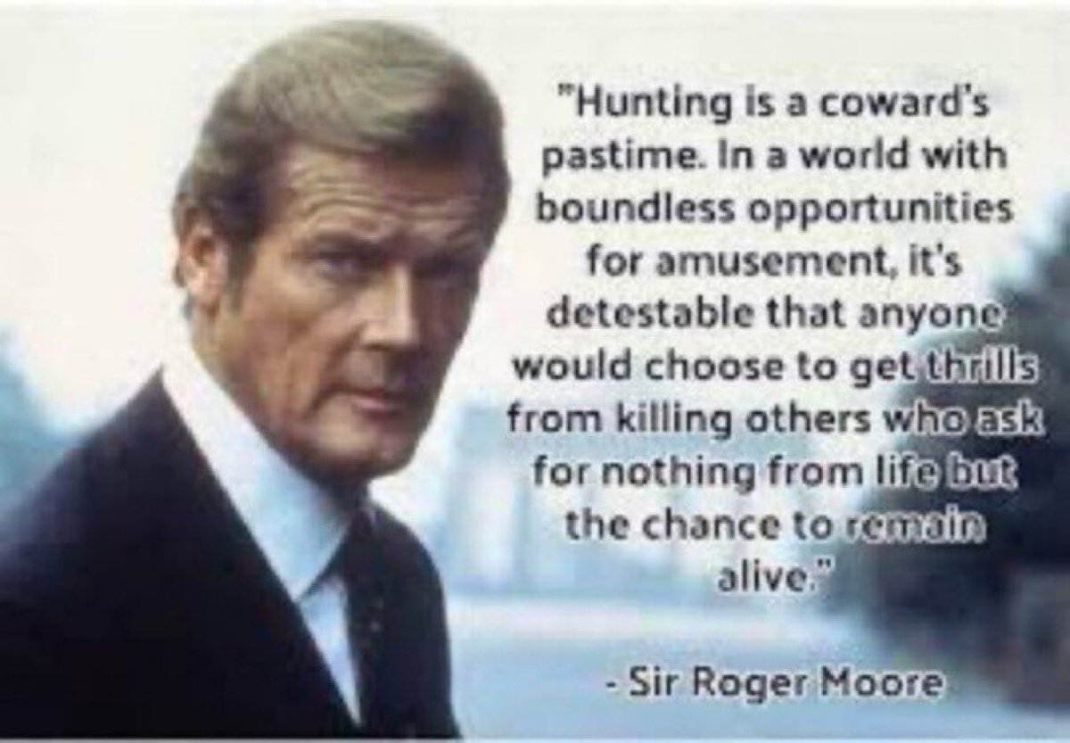 Sir Roger Moore on hunting  
#foxhunting #trophyhunting