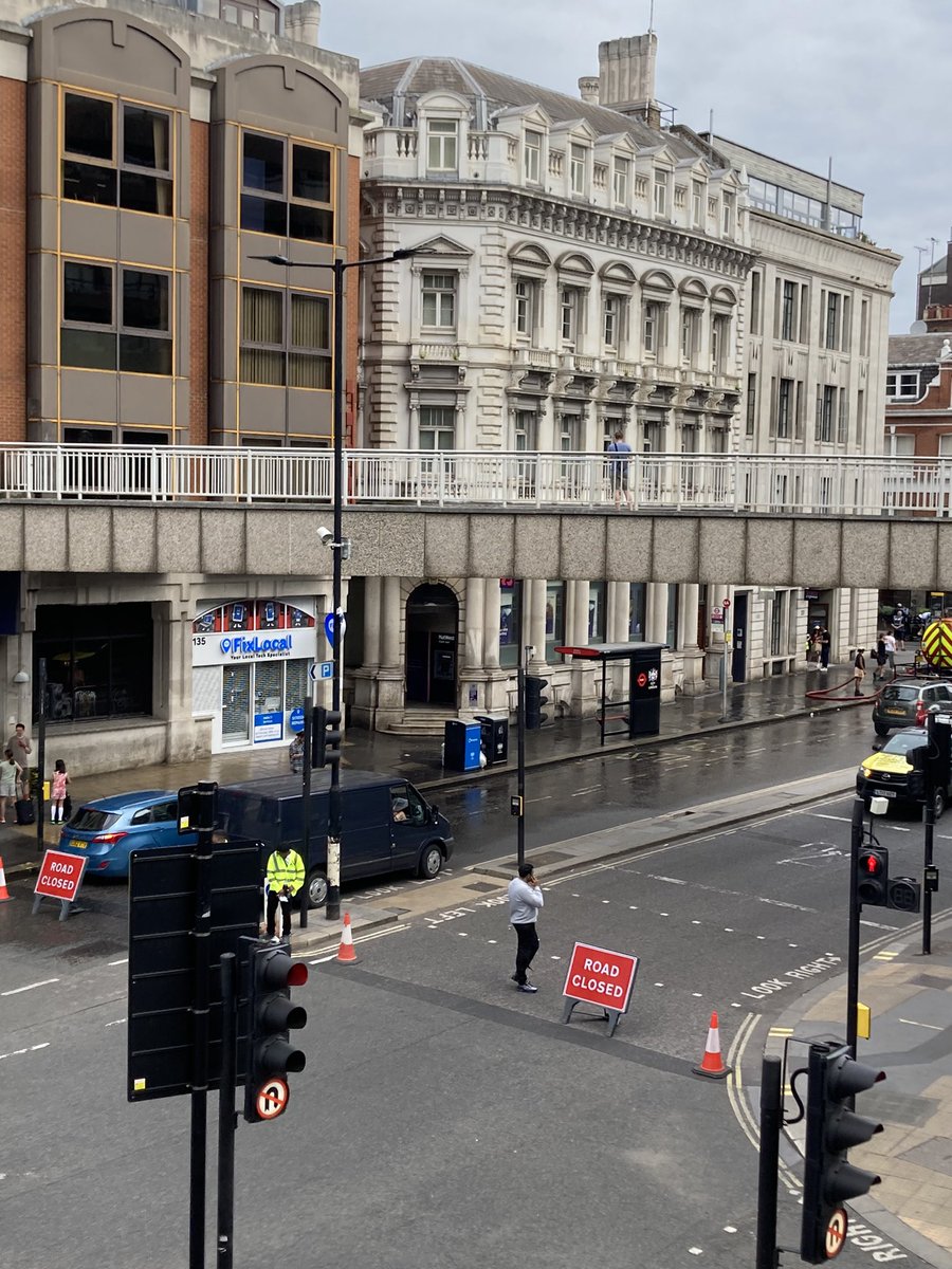 It’s not really raining… filming for #slowhorses on Aldersgate St, #barbican this weekend