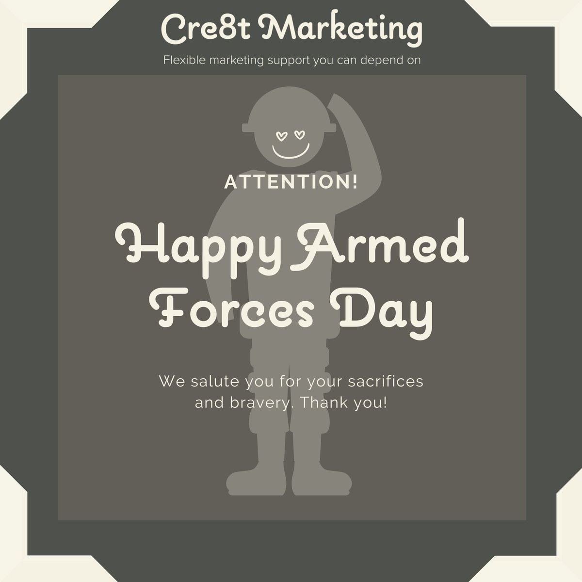 Super proud to support my army veteran clients! 💚

Join me in honouring our heroes on Armed Forces Day – to those who have served or are still serving – we salute you.🫡

#ArmedForcesDay #SupportOurTroops #SaluteToService #HeroesAmongUs #GratefulNation #Cre8tMarketing