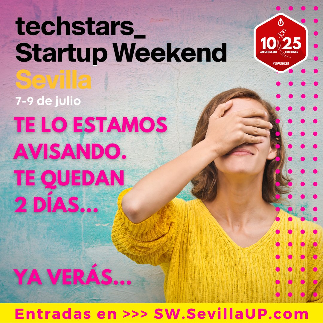A veces no reconocemos las mejores #oportunidades pero, de verdad, ¡#Sevilla #Startup Weekend es una de las grandes! Vayas a #emprender o no, este evento cambiará tu #mente y tu #vida. (Consejo basado en hechos reales, más de 2500 participantes en Sevilla)
SW.SevillaUP.com