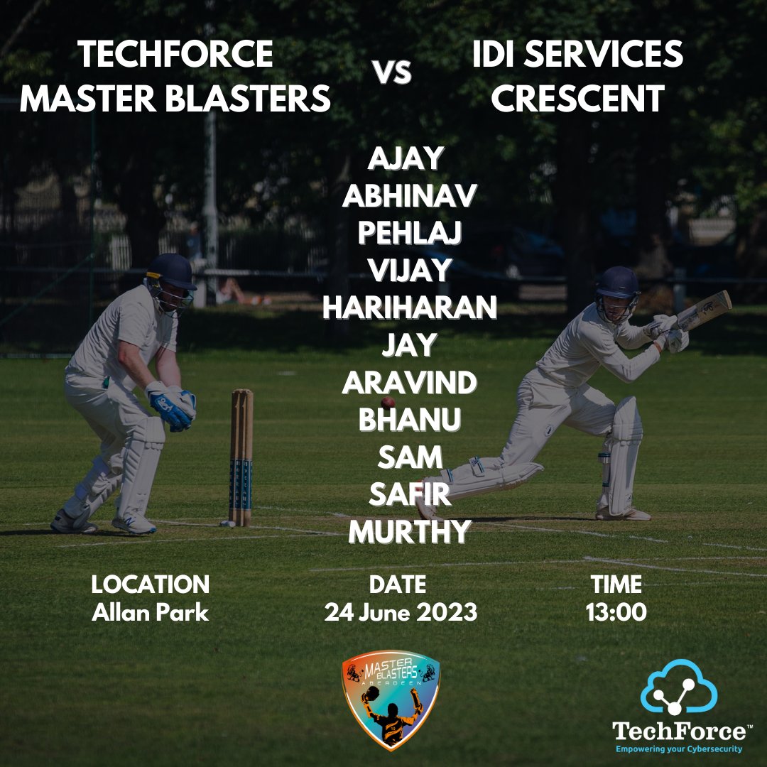 MBACCABN's tweet photo. Our 1st XI to face IDI Services Crescent at Allan Park on Sat 24th June 2023 @CrescentCricket #nescgrade1 #scotlandcricket #scotland #nesc #technoforcecyber. https://t.co/yyi8T4KuUJ