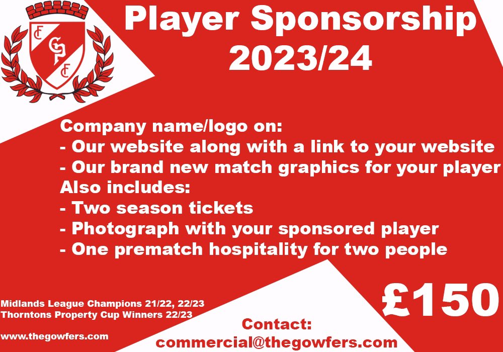 TheGowfers's tweet photo. If you would like to sponsor a player please contact us to check for player availability https://t.co/OepfausIno