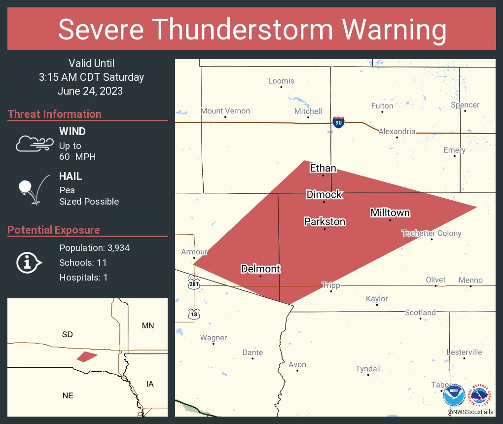 NWS Severe Tstorm on Twitter "Severe Thunderstorm Warning including