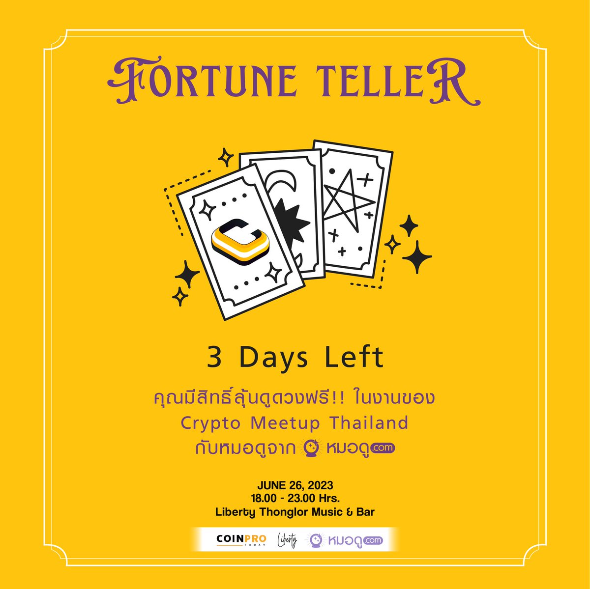 3 days left ! 🔮💓 

#WomenInCrypto
#CryptoMeetupThailand   #CryptoNFTandBeers #StayCheers