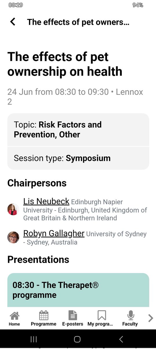 NRS_CVResearch's tweet photo. Just about to listen to a session on therapy pets at ACNAP Congress.
#ACNAP2023 
@lisneubeck 
@NHSResearchScot https://t.co/KaxI2LSVLE
