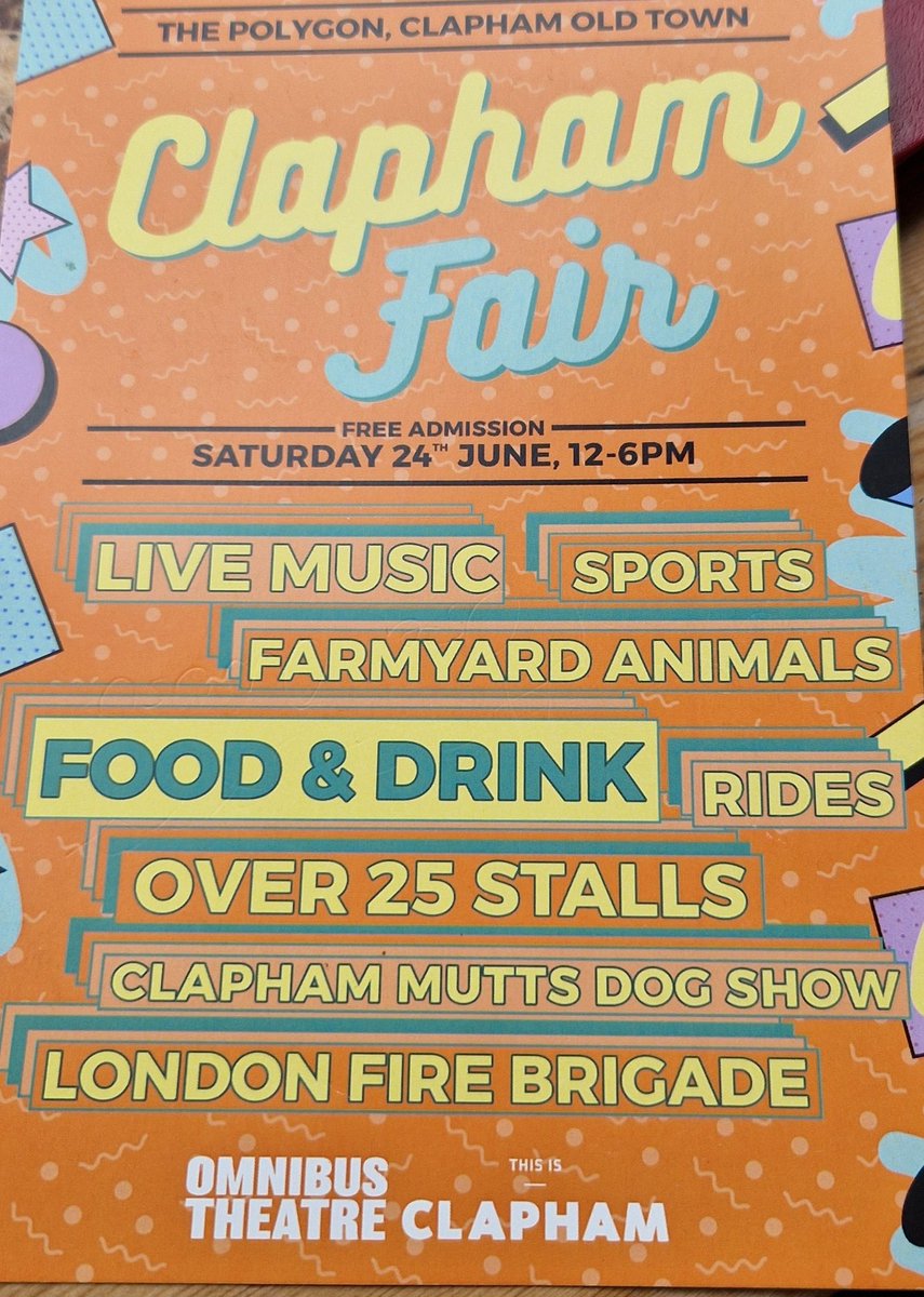 Find us at #ClaphamFair @OmnibusTheatre
@thisisclapham
Today as we celebrate #MayorsCommunityWeekend #LondonStrongerTogether

24.06.23 
1 to 6pm

#ClaphamOldTown #Autism
#YellowBalloons #Churchgrounds
#Dogshow
@A2ndVoice

@TNLComFund, @LDN_Culture, @TeamLDN, @MayorofLondon