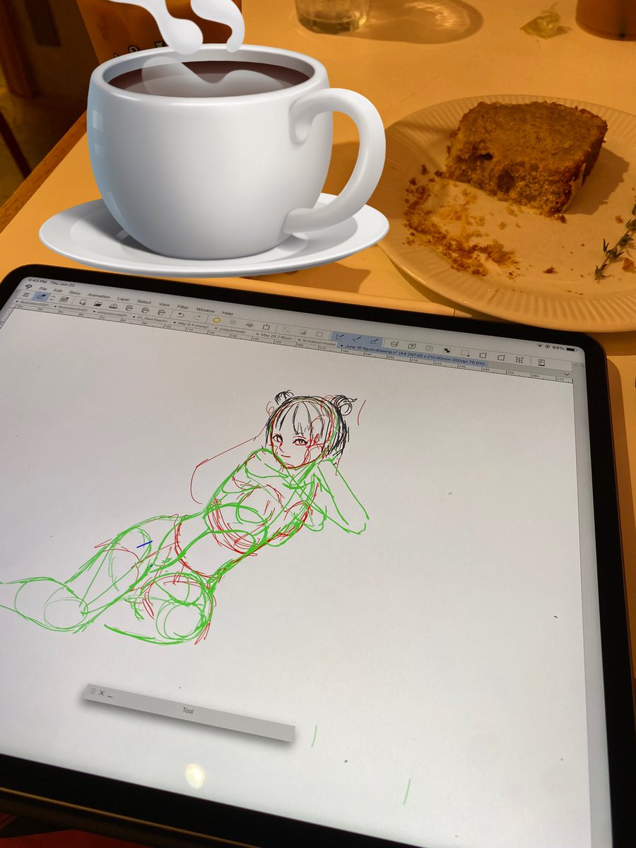 Saturday Morning Cafe Drawing #ArtistOnTwitter #figuredrawing #characterdesign #animesketch #rkgk #cafesketch #東京カフェ  ＃イラスト好きさんと繋がりたい