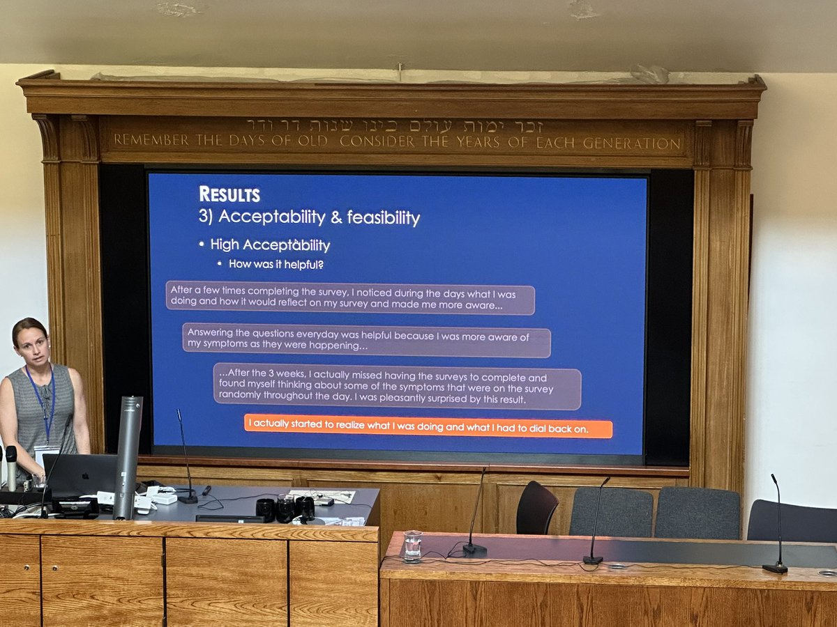 Traci Kennedy showing that using an mHealth intervention is feasible/acceptable and raised emerging adults’ awareness of their ADHD symptoms #isrcap2023