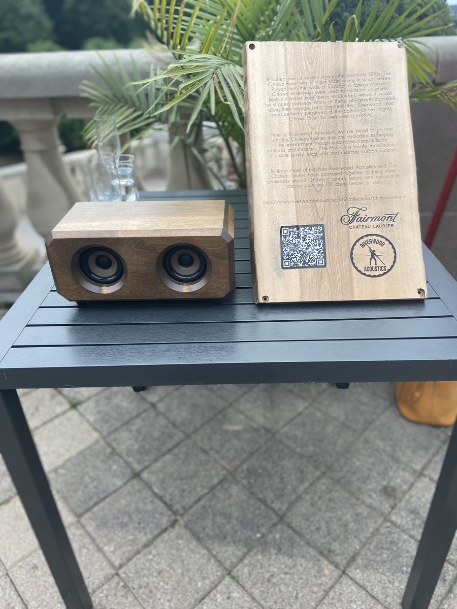 We have a wonderful partnership with the <a href="/fairmontlaurier/">Fairmont Laurier</a> and last night they had our Hudson Bluetooth speaker on display at the opening of La Terrasse!

You can read more about our partnership with one of Canada’s most historic hotels here - riverwoodacoustics.com/collections/ch…

#Ottawa