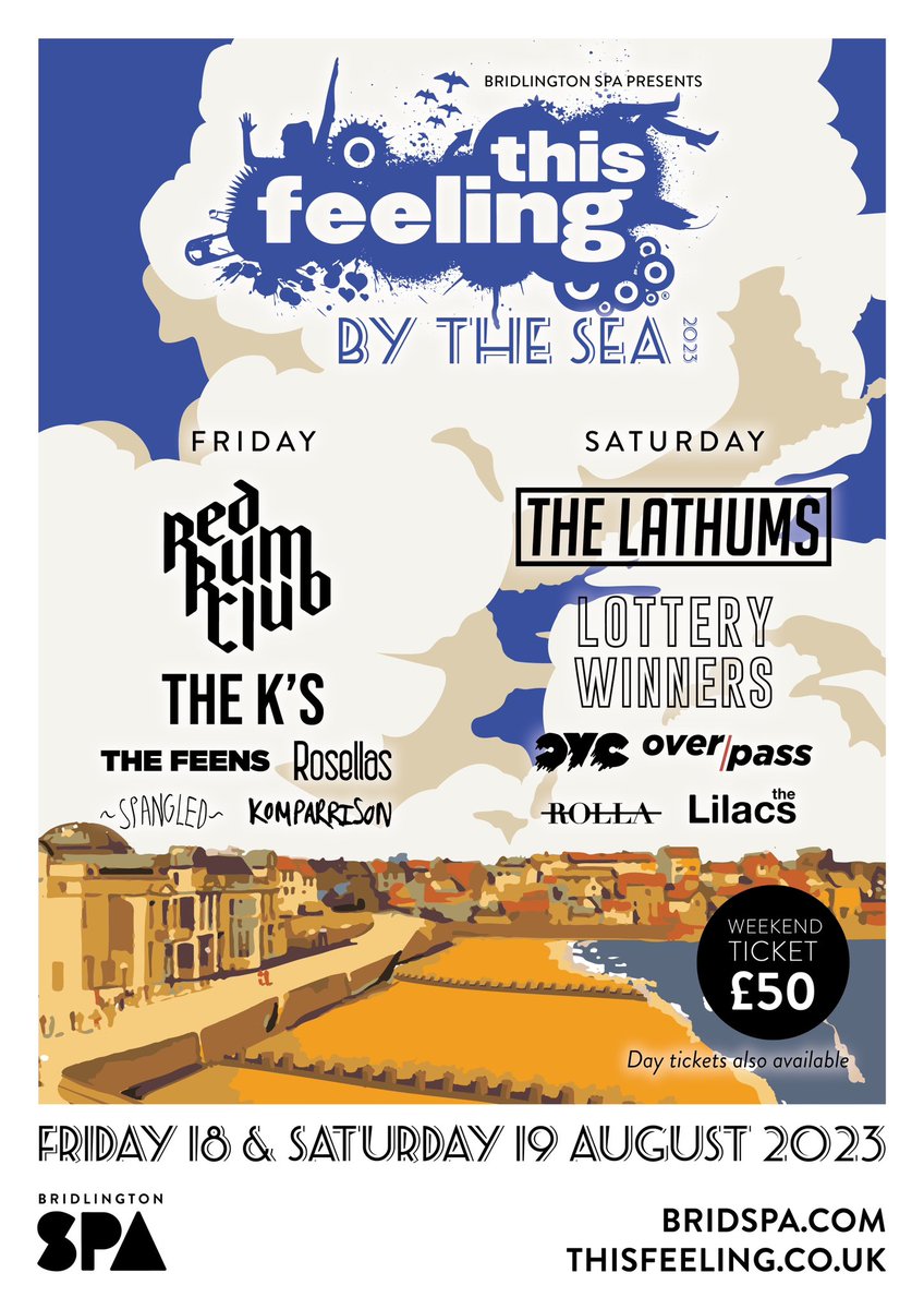 Who’s listening to @TheLathums live at #glastonbury2023 right now? 🎶 

Catch them live in Bridlington this August as they headline @This_Feeling By The Sea Festival 

🎟️ Book here bridspa.com/events/?entry=…