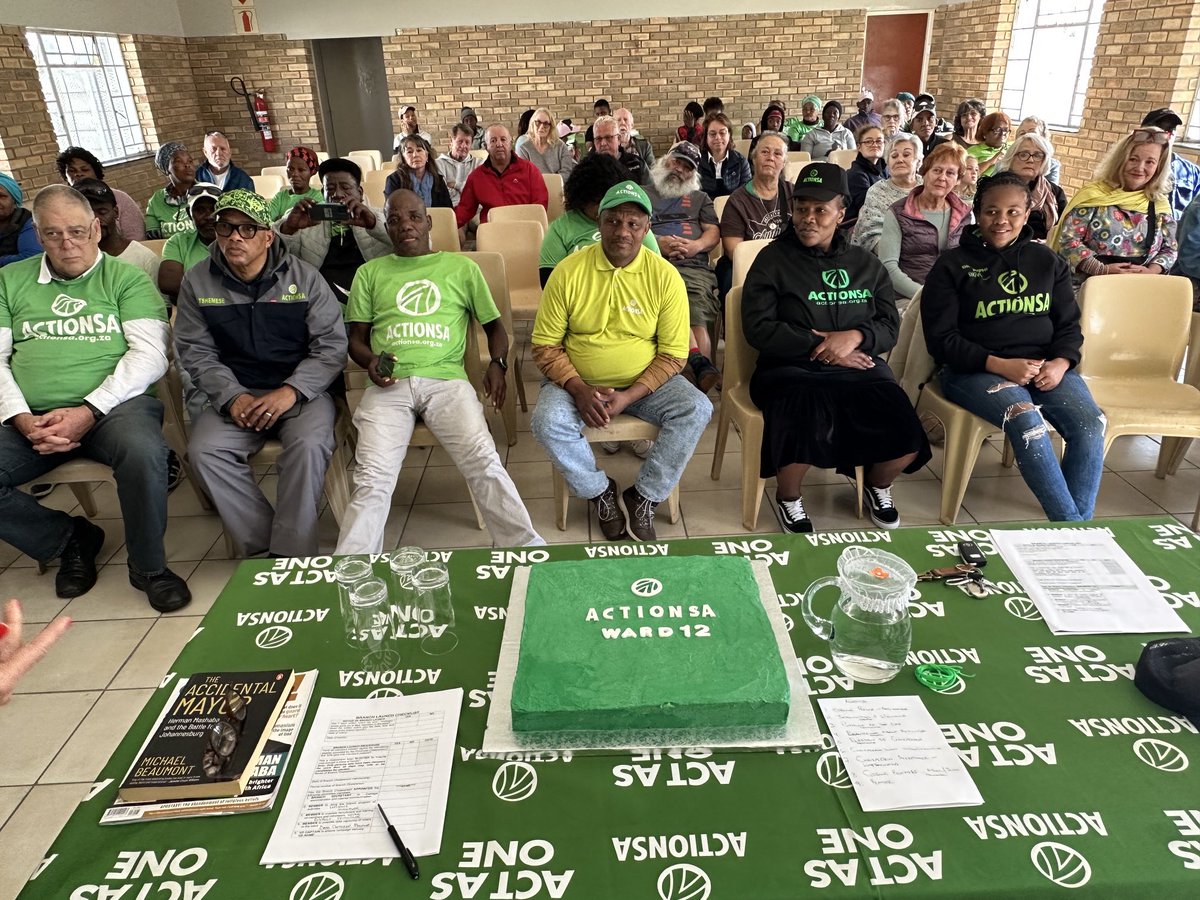 ActionSA has launched its first branch in the Kouga municipality. Ward 12 has elected Suzette Britz as its branch chairperson. This was an historic and happy occasion and we celebrated it with a beautiful green cake. @HermanMashaba