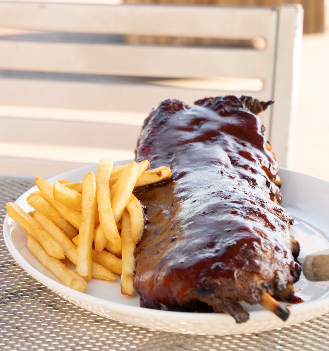 Summertime Means BBQ Ribs! Come get your Baby Backs Here!!

HOUSE SMOKED BABY BACK RIBS
chipotle BBQ, cole slaw, french fries