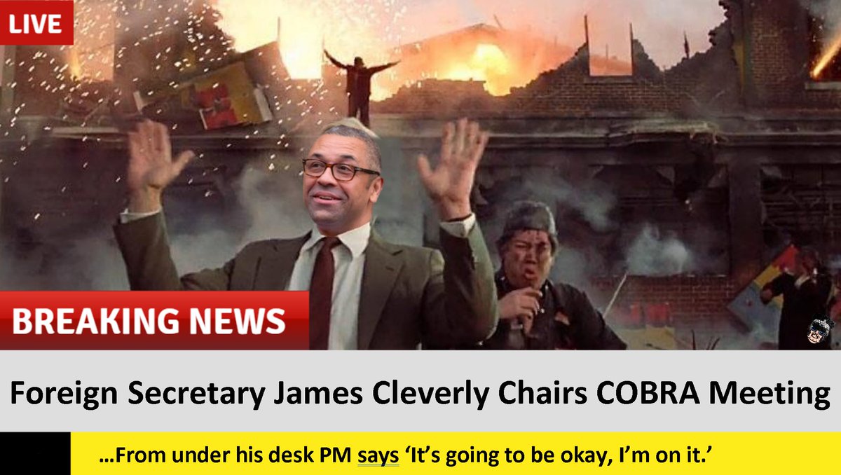 I don't want to worry you, I mean they did so well with COVID and the Economy. 
#ToriesOut352 #SunakOut252 #COBRA #RussianCoup #Putin #JamesCleverly