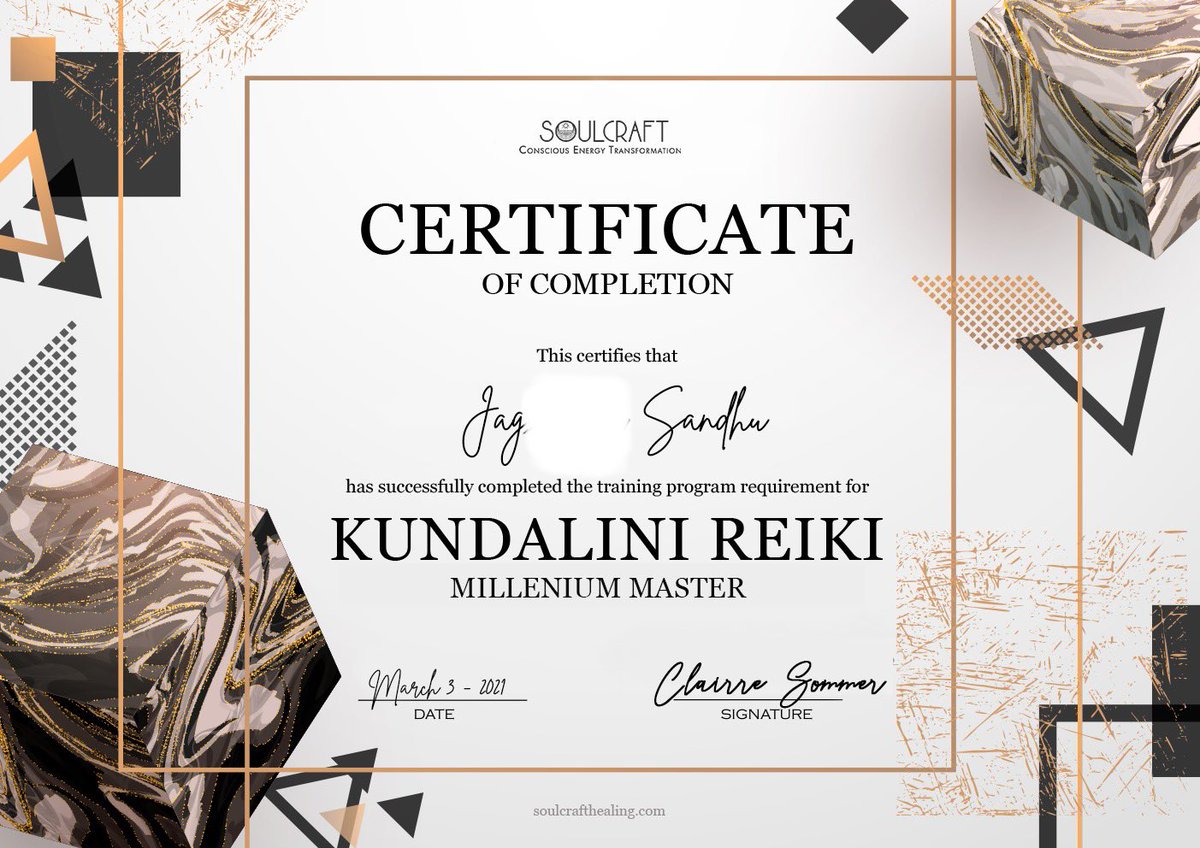 I was going through my files and found my certificate for my Kundalini Reiki Mastership

#investinyourself #reikimaster #kundalinireiki #levellingup