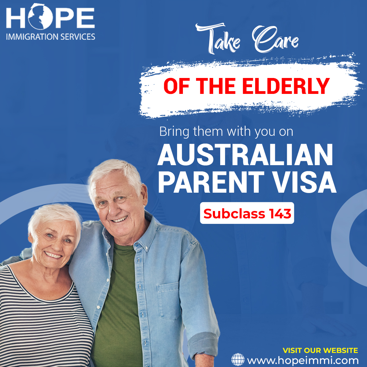 ImmigrationHope's tweet photo. Look after the Elderly!
Are you considering bringing your parents to Australia? There is no need to look any further! The Subclass 143 Contributory Parent Visa is ideal for reuniting you with your parents in Australia. https://t.co/Ttlpdqa0ru