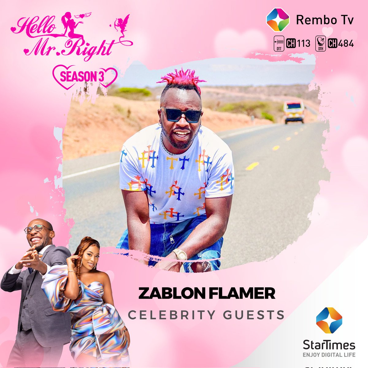 Rembo TV presents 'Hello Mr Right,' the hottest love reality show in Kenya, featuring the dynamic hosting duo, Dr Ofweneke and Diana Bahati. Grab your friends and watch it together!

#HelloMrRight3KE
#StarTimesAt35
Recharge Buy & Win