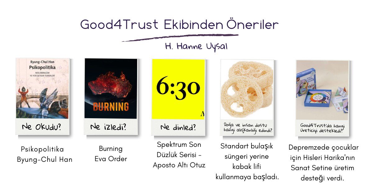 Good4Trust's tweet photo. Sevdiklerimizi ve sevgimizi paylaşıyoruz. Paylaşımlarımızı iyiliğe dönüştürüyoruz. 🌸
Ekipten Öneriler’in bu ay konuğu H. Hanne Uysal💜
🔍 Gel, Hanne ne okur, izler, dinler, beraber bakalım!
#öneri #topluluk #öneriyorum #önerikitap #good4trust https://t.co/NMka3cxRVO