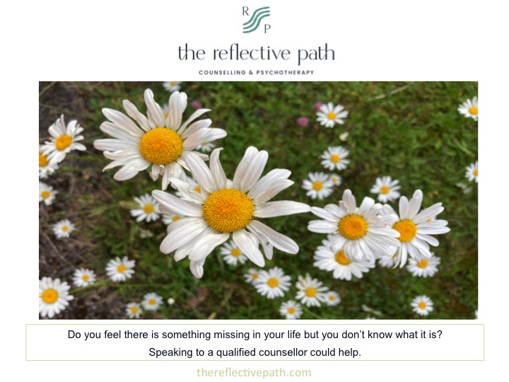 ReflectivePath's tweet image. Do you feel like something is missing in your life? #counselling #counseling #psychotherapy #mentalhealth #howdoyoufeel #talkingcanhelp #youmatter  thereflectivepath.com