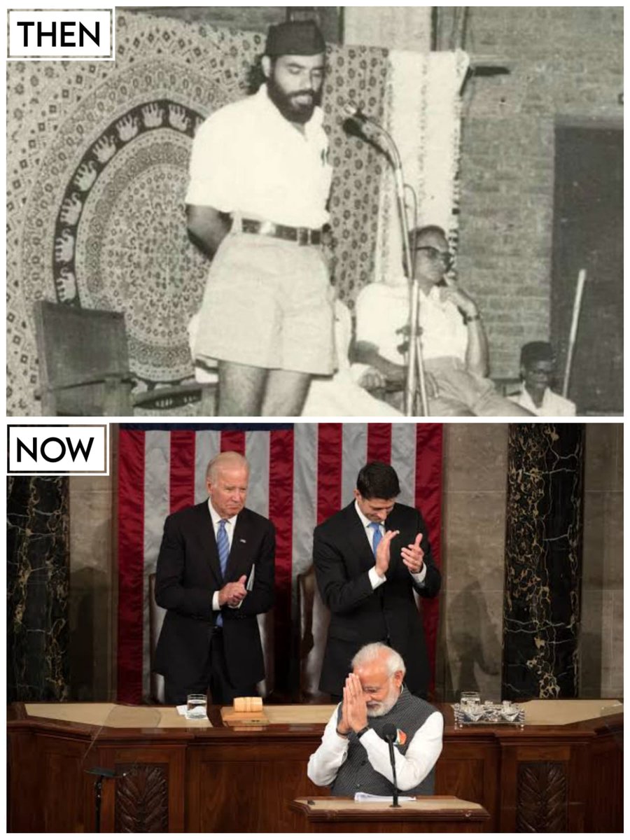 - No rich parents.

- No powerful surname.

- No handouts.

He started from the bottom and made it to one of the most powerful positions in the world.

#ModiInUSA 
#ModiGlobalStatesman