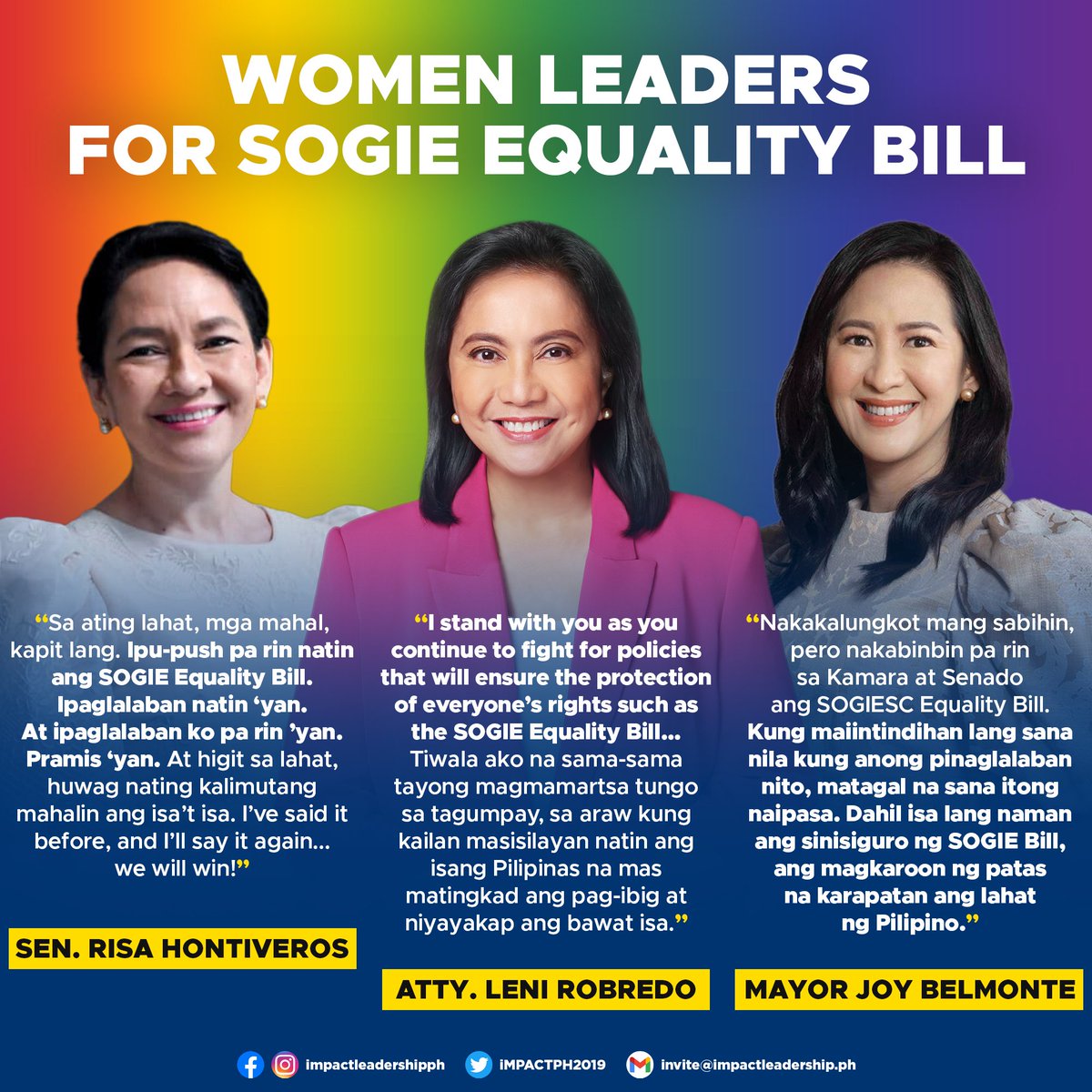 MOTHERS ARE MOTHERING 💅🏳️‍🌈

Sen. Risa Hontiveros, former Vice President Leni Robredo and Quezon City Mayor Joy Belmonte express their support for the #SOGIEEqualityBill in their solidarity messages at the #PridePHFestival2023. #SOGIEEqualityNow

m.facebook.com/story.php?stor…