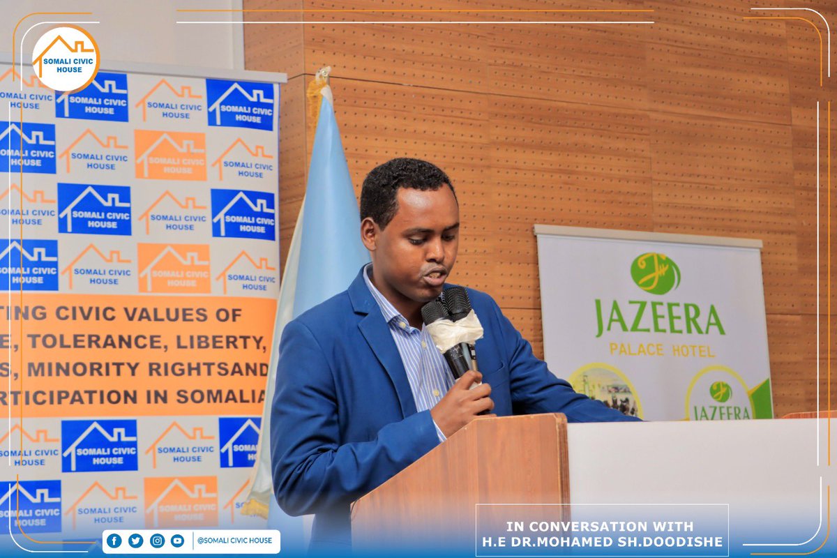 Somali Civic House (@somalihouse1) on Twitter photo University Students, and peace activists interacted and asked important questions on security matters to Internal Federal security minister <a href="/Drdoodishe/">Dr. Mohamed Sh. Doodishe</a>.
#Somalia University Students, and peace activists interacted and asked important questions on security matters to Internal Federal security minister <a href="/Drdoodishe/">Dr. Mohamed Sh. Doodishe</a>.
#Somalia