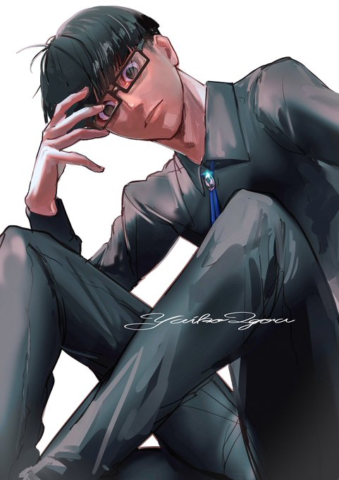 「black-framed eyewear sitting」 illustration images(Latest)｜3pages