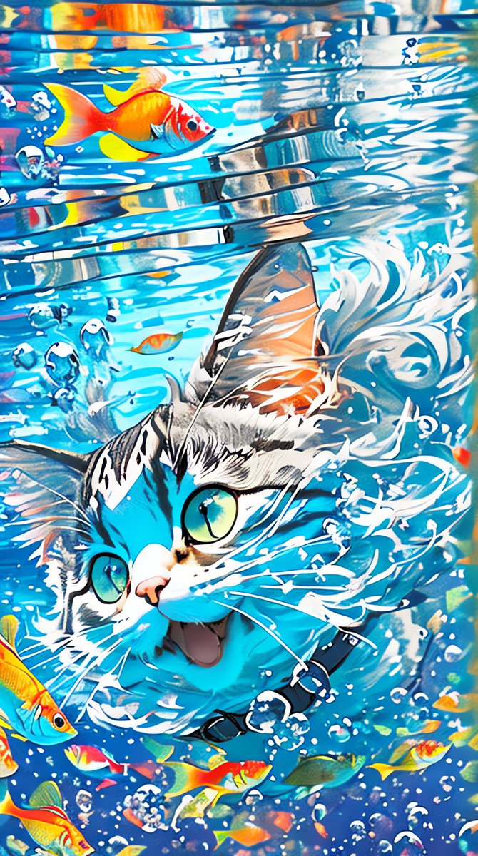BadToxic's tweet photo. #RagdollCat #fishing for #goldFish - #Auto1111 #StableDiffusion #Lyriel v16 #safetensors #LoRA v1 #SBGF v0.8 #Deforum v3.0 DPM++2M Karras  #cat #Katze #neko #fish #underwater #bubble #swimming #submerged #masterpiece #highlyDetailed #TextToVideo #AI #AIArt #Art #Kunst https://t.co/5byFEcBPas