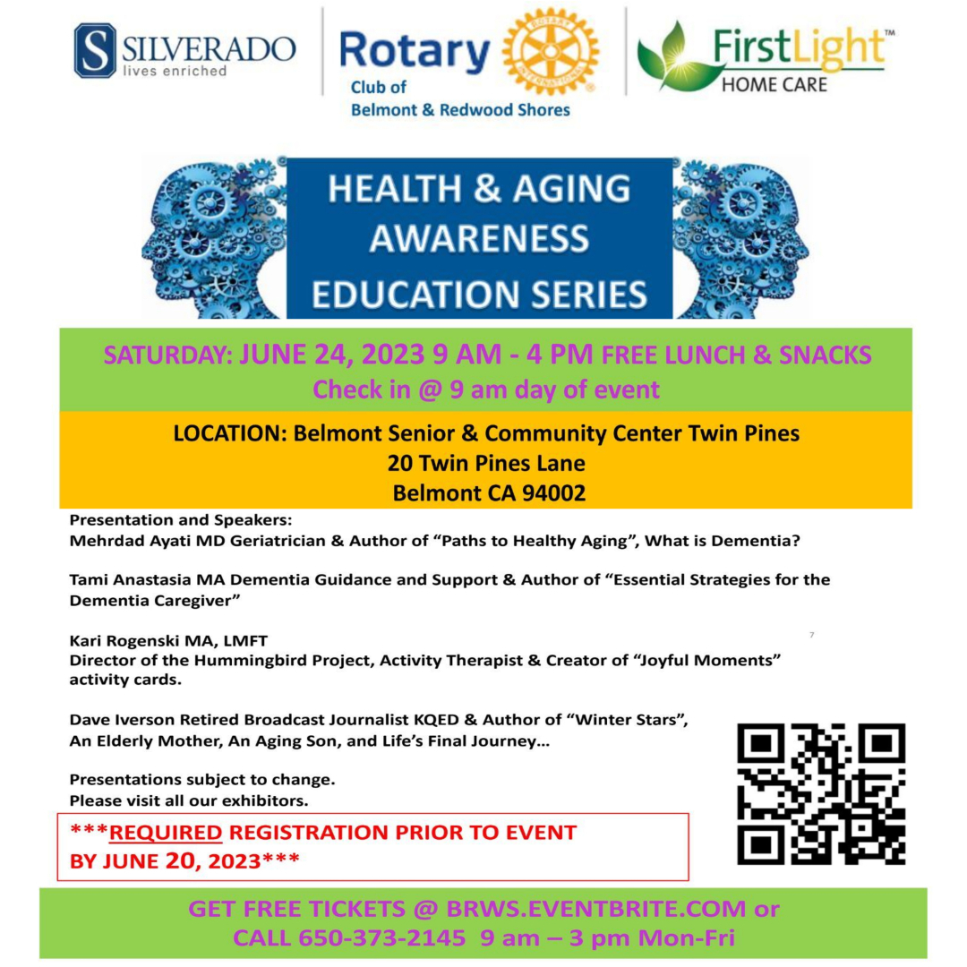 We are excited to announce that the Health and Aging Awareness Education Series will take place today at Belmont Senior & Community Center- Twin Pines starting from 9am. 

We hope to see you there!

#homecare #seniorcare #caregivingsupport #aginginplace #Belmont #RedwoodShores