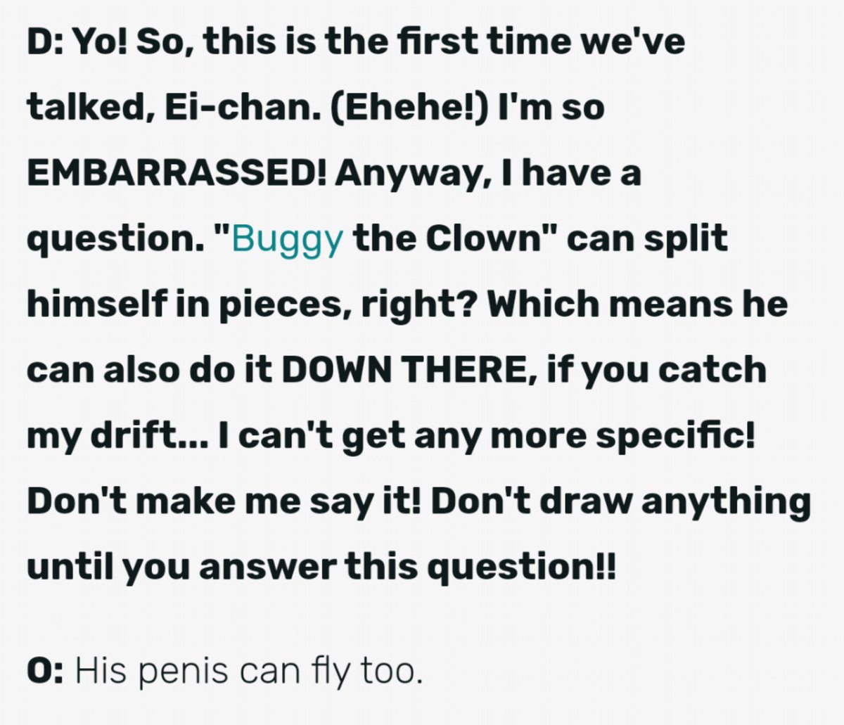 I don't know what's wild, one piece fans asking these questions or oda answering them💀💀 #ONEPIECE