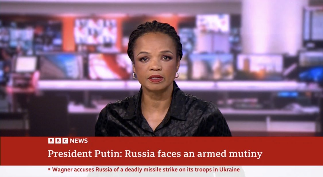 Always a pleasure to watch my fave @LukwesaBurak - she’s on @BBCWorld now with all the developments on the military challenge in Russia
