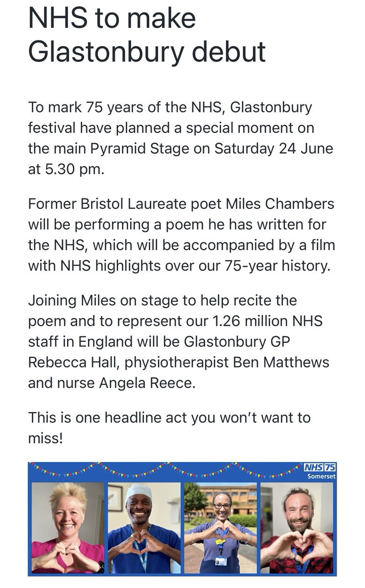 MelanieSica's tweet photo. So pleased to see FCP physio involved marking this great occasion - go Ben! #glastonbury2023 https://t.co/lrLJ18tP1e