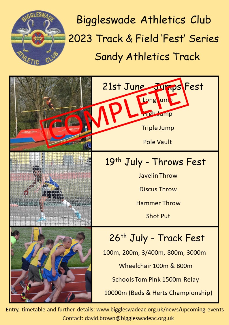 Biggleswade AC on Twitter "Thanks to all who attended the Jumps Fest. Due to a clash with Doug