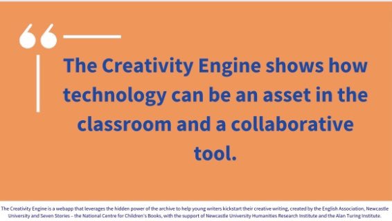 EnglishAssoc's tweet photo. The Creativity Engine is launched !🎉How do you use technology in the classroom? What challenges does technology bring, how might we tackle those challenges? Free, #WebApp for students to further inspire #CreativeThinking #CreativeWriting #EnglishCreates #CollaborativeTechnology https://t.co/1wi4g5AWzE