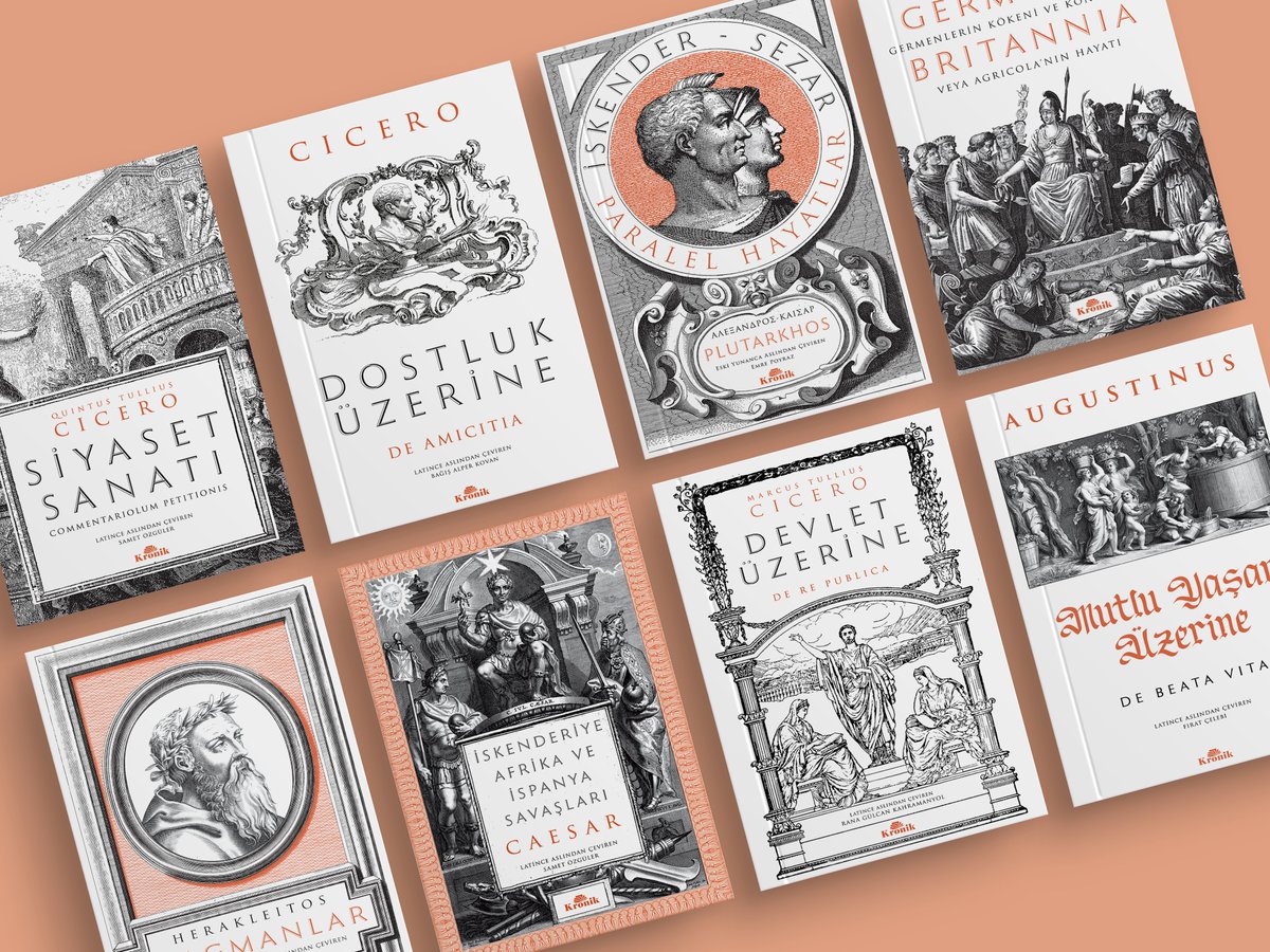 Klasikler Serisi orijinal dilinden çevirilerle tüm hızıyla devam ediyor...
1) Siyaset Sanatı
2) Dostluk Üzerine
3) İskender-Sezar
4) Germania & Britannia
5) Fragmanlar
6) İskenderiye, Afrika ve İspanya Savaşları
7) Devlet Üzerine
8) Mutlu Yaşam Üzerine
kronikkitap.com/kategori/klasi…