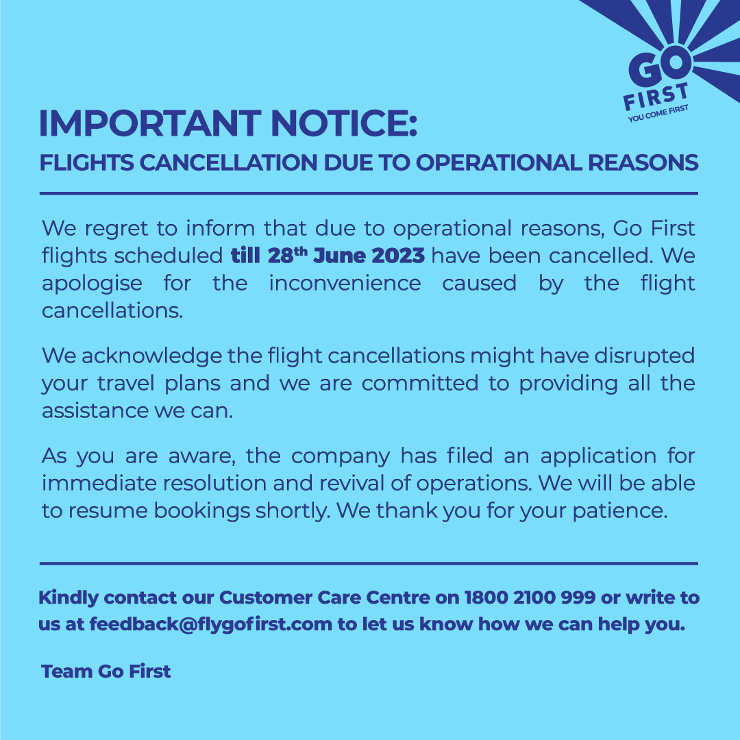 GO FIRST tweet media