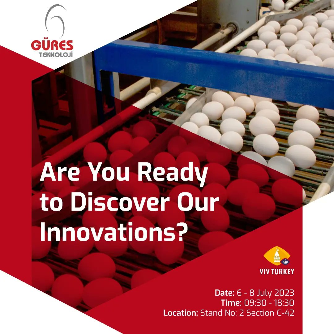 Güres Teknoloji olarak 6-8 Temmuz tarihlerinde gerçekleşecek VIV 10.TAVUKÇULUK VE TEKNOLOJİLERİ ULUSLARARASI İHTİSAS Fuarı’ndayız. 

Sizleri yeni teknolojilerimizi keşfetmeye bekliyoruz.

Tarih: 6- 8. Temmuz 2023
Saat: 09:30 - 18:30
Konum: Stand No: 2 Section C-42

#VIVTurkey