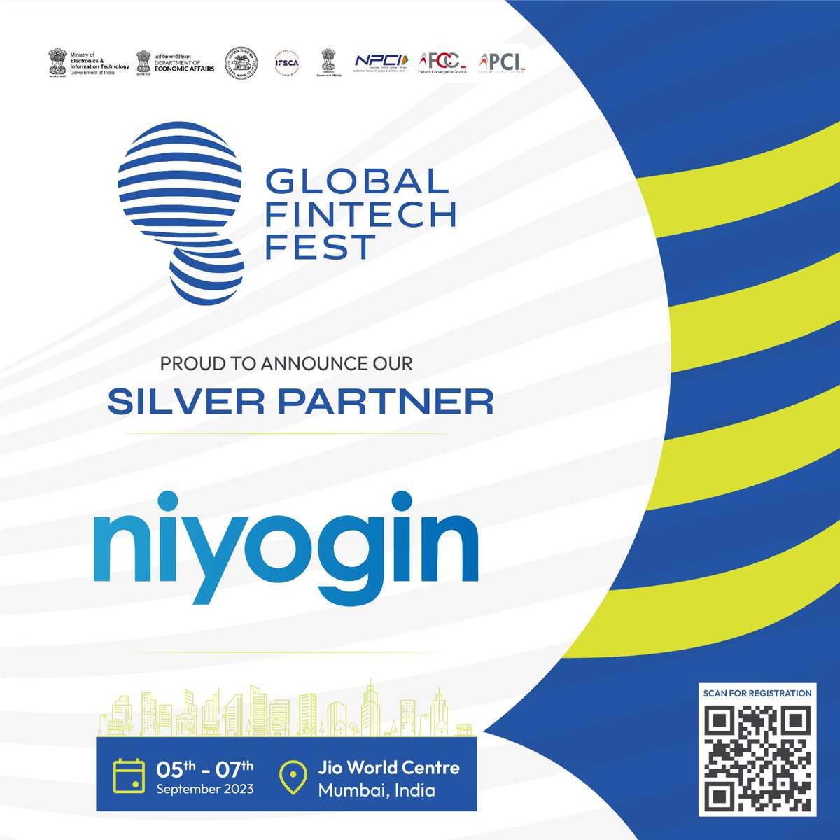 Global Fintech Festival is proud to announce @NiyoginFintech  as our esteemed silver partner.

Join us for this incredible conference and explore the latest trends in fintech.

Know more - bit.ly/3IrWYke

@NPCI_NPCI
@FCCUpdates
@PCIUpdates
@RBI
@GoI_MeitY

#GFF23